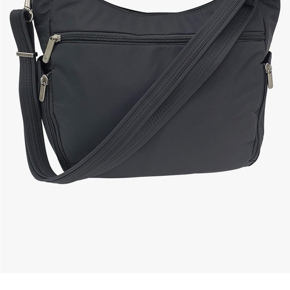 Travelon Anti-theft Classic Crossbody Bucket Bag Grey 14”x11”x4” - Picture 2 of 10